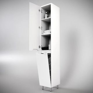 Пенал Style Line Марелла Люкс Plus L СС-00002445 30см с бельевой корзиной белый матовый